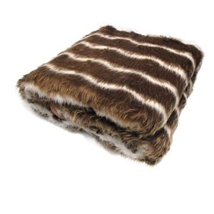 Faux Fur Animal Assorted Throw Rug Brown Polecat