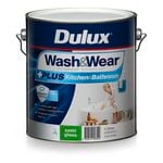 Dulux 4L Interior Paint Wash&Wear +PLUS Kitchen & Bathroom Semi Gloss Vivid White - 4L