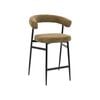 Sophie  Barstool in Olive Fabric  and Black Metal Powdercoated Legs