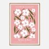 Galrie Milano Flower Market Vintage Botanical Print - Elegant Art for Home Decor, Wood Frame, A0 84 x 119cm (33 x 47inch)