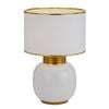 Telbix Davila Modern Table Desk Lamp Light Fabric Ceramic White Gold Gloss