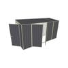 Build-A-Shed 1.2 x 3.7 x 2.0m Tunnel Shed Tunnel Hinged Door with Double Hinged Doors - Grey