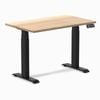 Desky Dual Mini White Ash Hardwood Sit To Stand Desk 1000x600mm Matte Black Frame