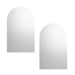 Oikiture Wall Mirrors 86x50cm Arched Frameless Mirror Set of 2