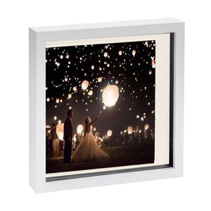 Nicola Spring 10" X 10" White 3d Box Photo Frame - 8" X 8" Mount
