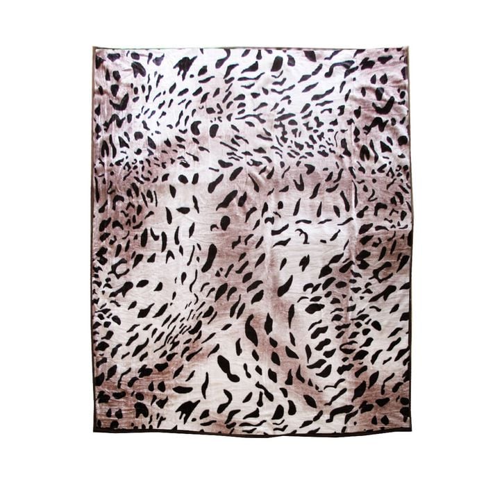 Bloomington 675gsm 2 Ply Animal Print Faux Mink Blanket Queen 200x240 cm Jaguar