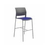 Olg Game Bar Stool Chrome Legs White Shell Sky Blue Upholstered Seat Only