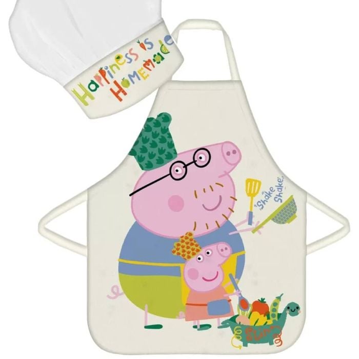 Peppa Pig Happiness Kids Baking Apron And Chef's Hat Set