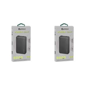 2PK Sansai Power Bank 6000mAh 22.5W w/ Kickstand 11x7 cm Assorted