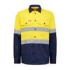 Hard Yakka Yellow/Navy Core Hi Vis Taped Long Sleeve Shirt - Size 3XL