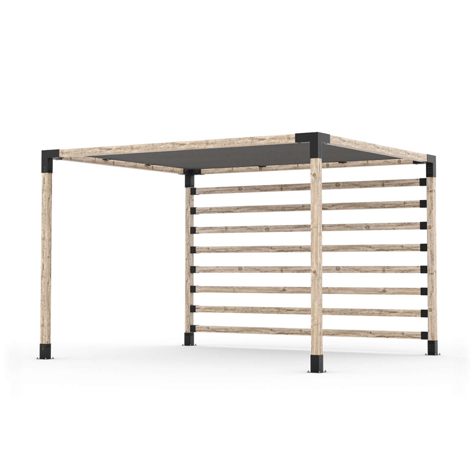 Toja Grid 3.05 x 3.66m Pergola Kit w/ Post Wall & Shade