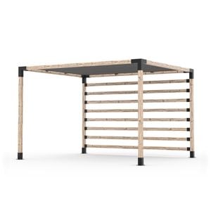Toja Grid 3.05 x 3.66m Pergola Kit W/ Post Wall & Shade