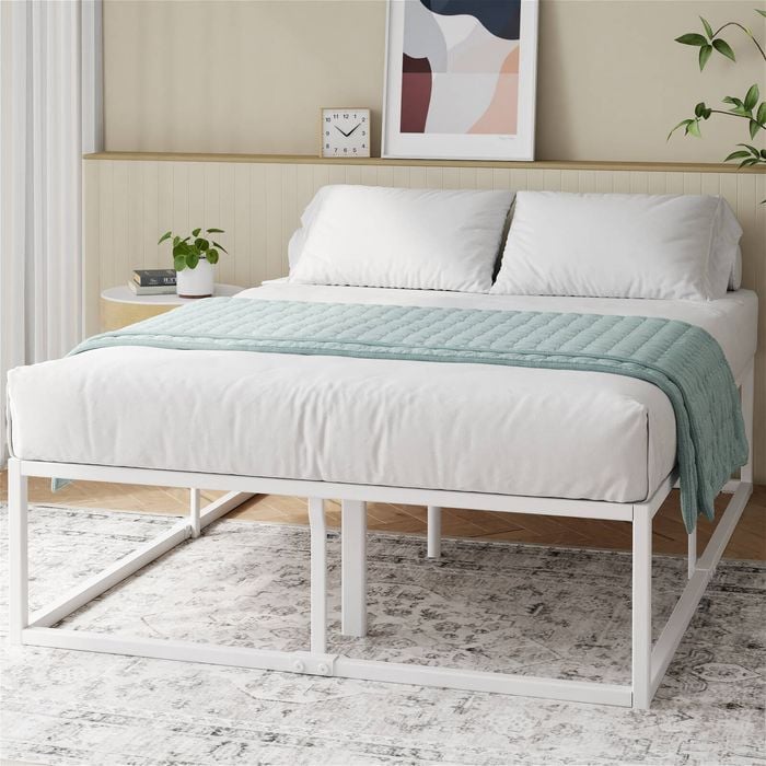 家具 9 months ago Nitri Sunoko Queen Bed Frame (Roderick-s/MBR) Oikiture Metal Bed Frame Queen Size Beds Base Platform Wood
