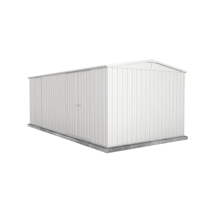Absco Sheds 5.96mW x 3.00mD x 2.30mH Surfmist Three Door Highlander Garden Shed 