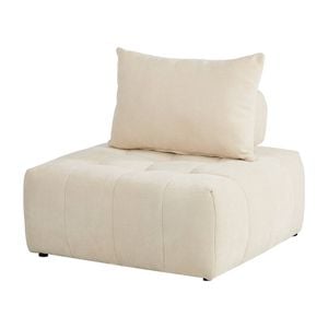 Oikiture Chenille Modular Sofa Floor Lounge Chair W/pillow Tofu Armless Beige
