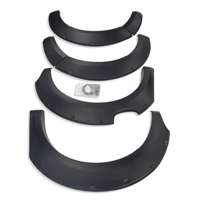 Jungle Pocket Style Matte Black Fender Flares with Sensor Holes for Ford Ranger Next Gen Wildtrak 2022 Onwards