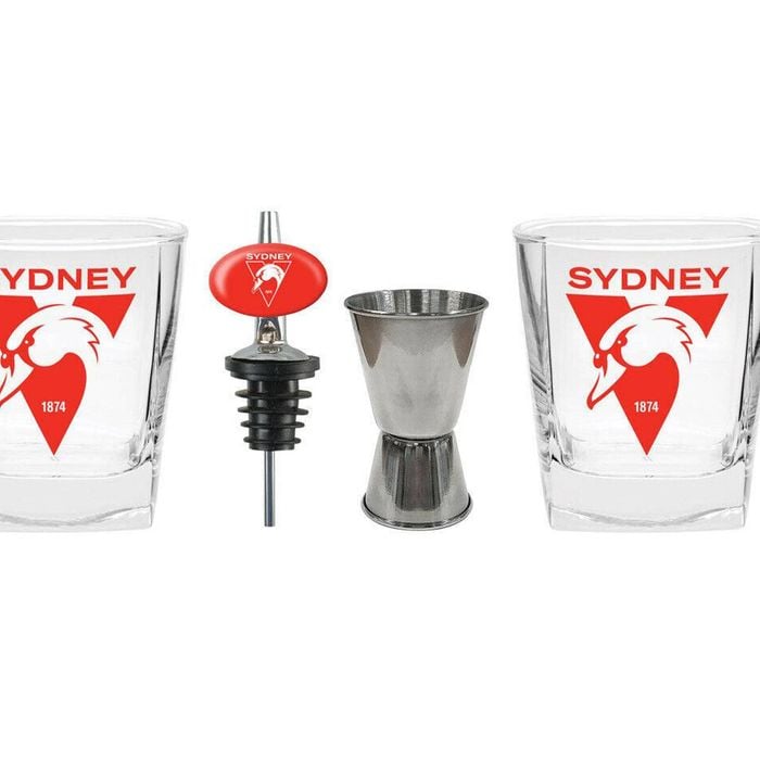 AFL 2 Spirit Glass Jigger and Pourer Set - Sydney Swans - Gift Set