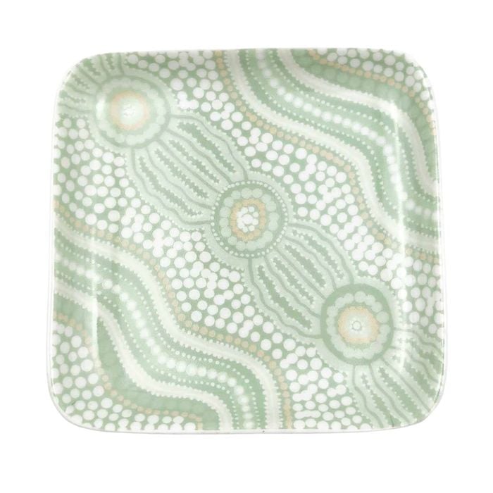 Urban ES Journey 9.5cm Ceramic Dish Decoirative Square Plate - Green