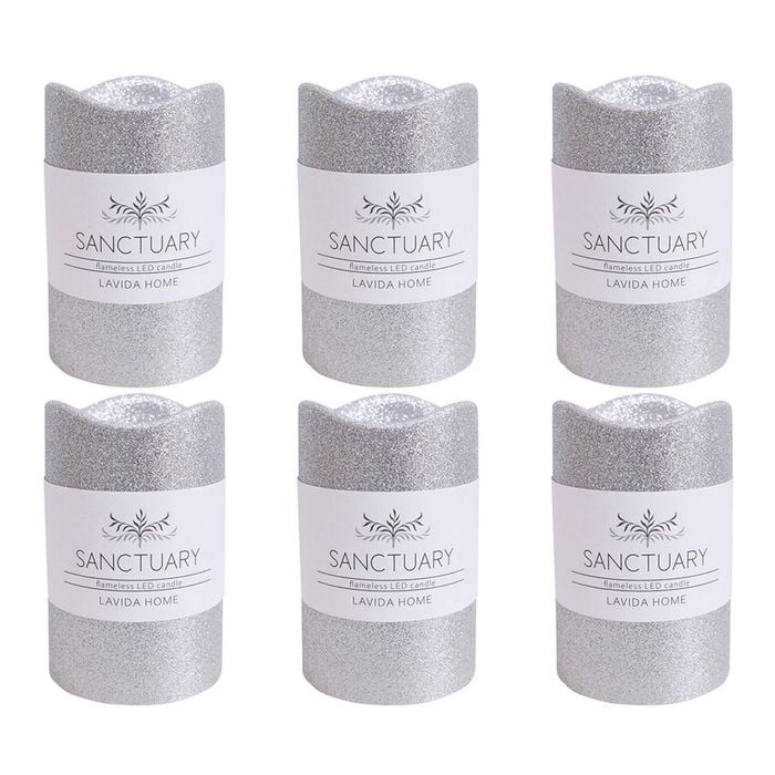 6PK LVD Flameless Candle Large Champagne Decorative Home/Lounge Decor