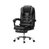 Oikiture Massage Office Chair PU with Footrest Black