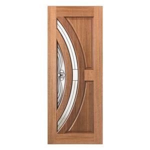 Woodcraft 2040 x 820 x 40mm Entrance Door F45 Black Leadlight  Glass GL1