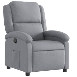 vidaXL Recliner Chair Reclining Chair Armchair Single Sofa Light Grey Fabric