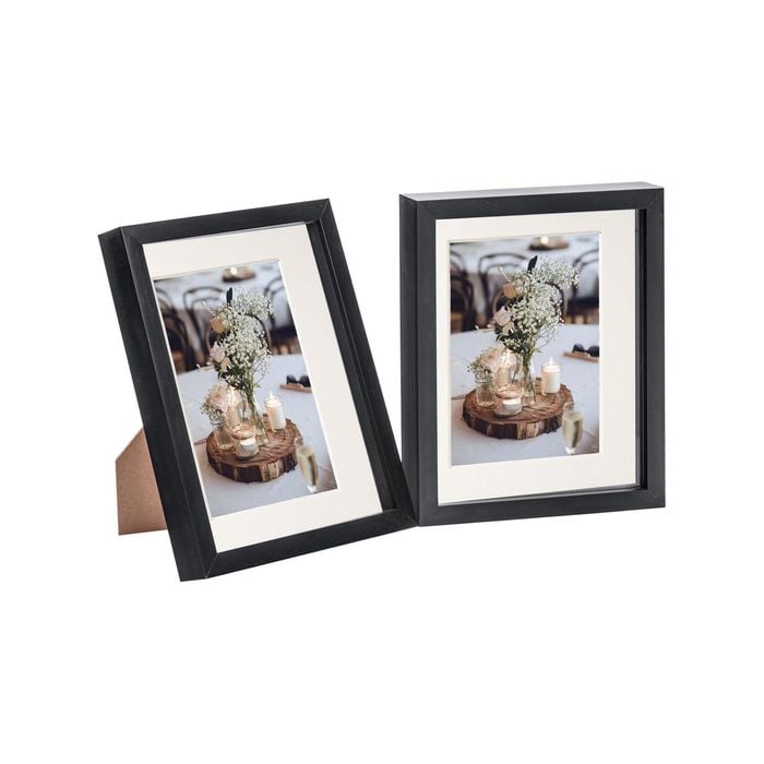 Nicola Spring 8" X 10" Black 3d Box Photo Frames - 5" X 7" Mount - Pack Of 2