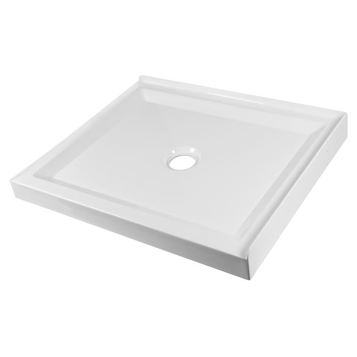 Stein 900 x 750mm White 2-Sided Left Hand Acrylic Shower Tray 