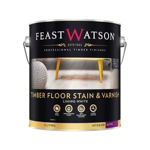 Feast Watson 4L Liming White Satin Timber Floor Stain And Varnish