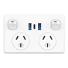Jackson White USB-A x 2, USB-C x 1 PD30W Double Powerpoint