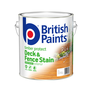 British Paints 4L Light Brown Water Based Deck And Fence Stain
