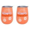 2PK Annabel Trends 295ml Stainless Steel Wine Tumbler - Groovy Grandma