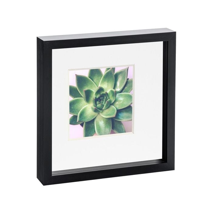 Nicola Spring 10" X 10" Black 3d Box Photo Frame - 6" X 6" Mount