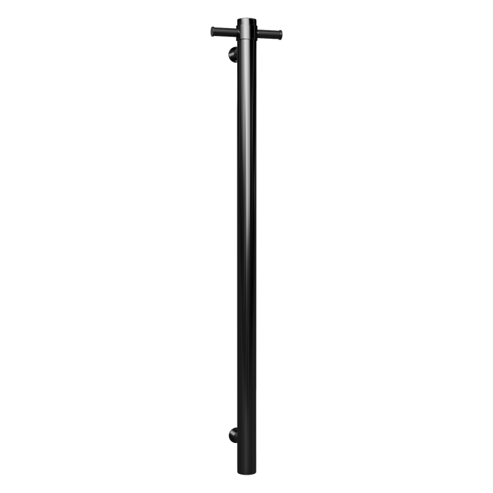 Hotwire 900mm Stainless Steel Single Vertical Round Slimline Heated Towel Rail