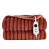 Dreamaker Cirra Chunky Embossed Fleece Heated Throw Rust 180 x 200cm | Overheat Protection & Washable
