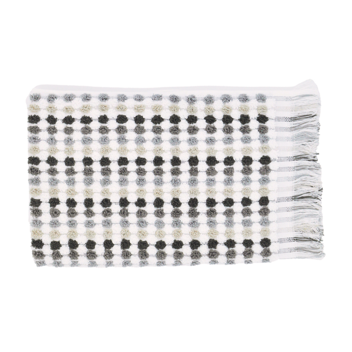 Jenny Mclean Pom Pom Hand Towel with fringes 550GSM - Grey tones