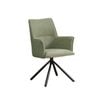 Dining Chairs Linen Fabric Seat with Iron Legs
