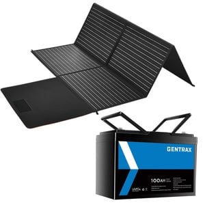 Gentrax 12v 100ah Lithium Battery + 200w Foldable Solar Panel