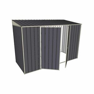Build-A-Shed 1.2 x 3.0 x 2.0m Skillion Double Hinged Side Doors Shed - Grey