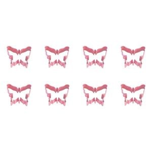 8PK R&M Butterfly Cookie Cutter Polyresin Coated Steel 8cm - Pink