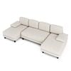 Ufurniture 280cm U-Shape 4 Seater Sectional Sofa Couch w/ 2 Chaises Chenille Upholstered Futon Couch Recliner Beige