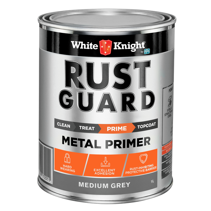White Knight 1L Medium Grey Rust Guard Metal Primer Paint