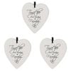 3x Ceramic Hanging 9cm Heart Together Family w/Hanger Ornament Home/Office Decor