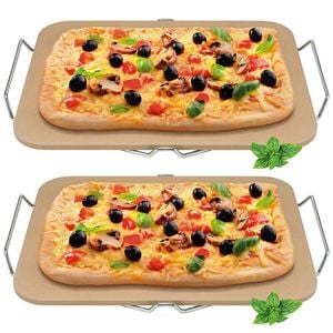Avanti 2 Pack  Rectangular 38cm Pizza Stone W / Rack
