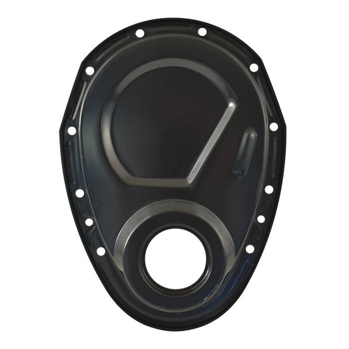 Black EDP Steel Timing Cover Small Block Chevy SBC 283 307 350 383 400
