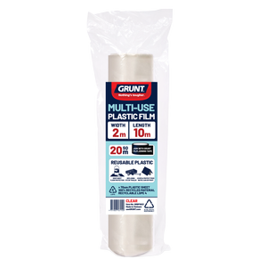 Grunt 2m x 10m Clear 70um Multi Use Plastic Film