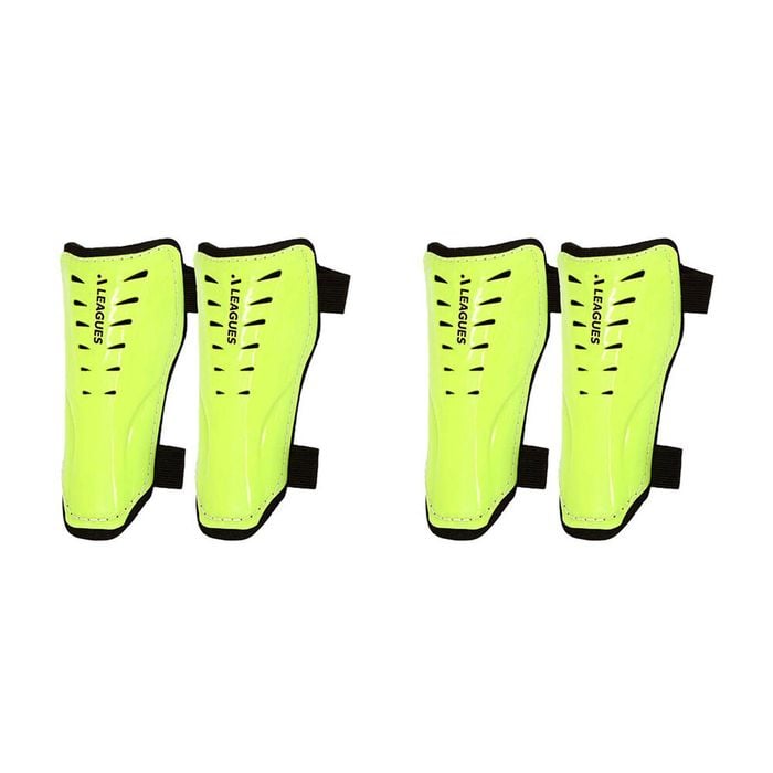 4pc A-League Slip In Soccer Shin Guards Size M Assorted
