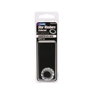 Zenith M14-M16 Assorted Zinc Plated External Star Washer - 6 Pack