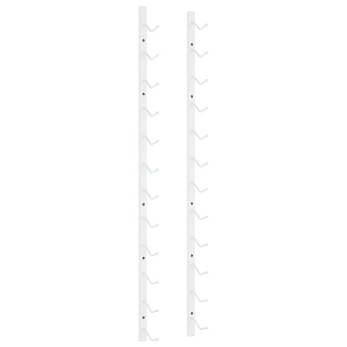 vidaXL Wall Mounted Wine Rack for 12 Bottles White Iron Drinking Bottle Holder