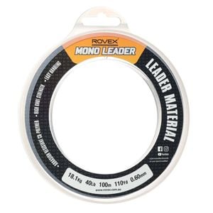 Rovex 100m Clear Monofilament Fishing Leader 40lb